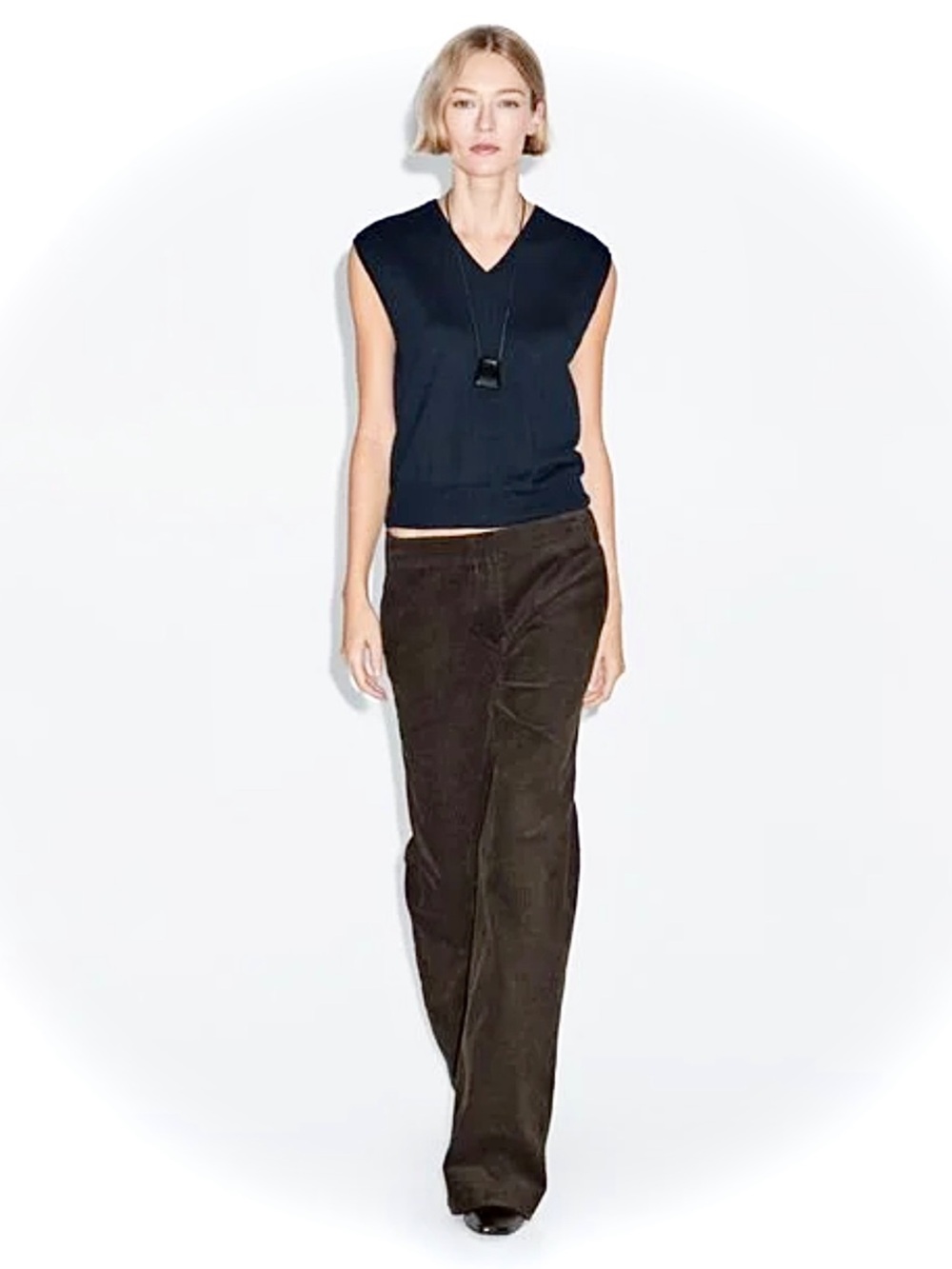 CORDUROY FLARED TROUSERS Chocolate